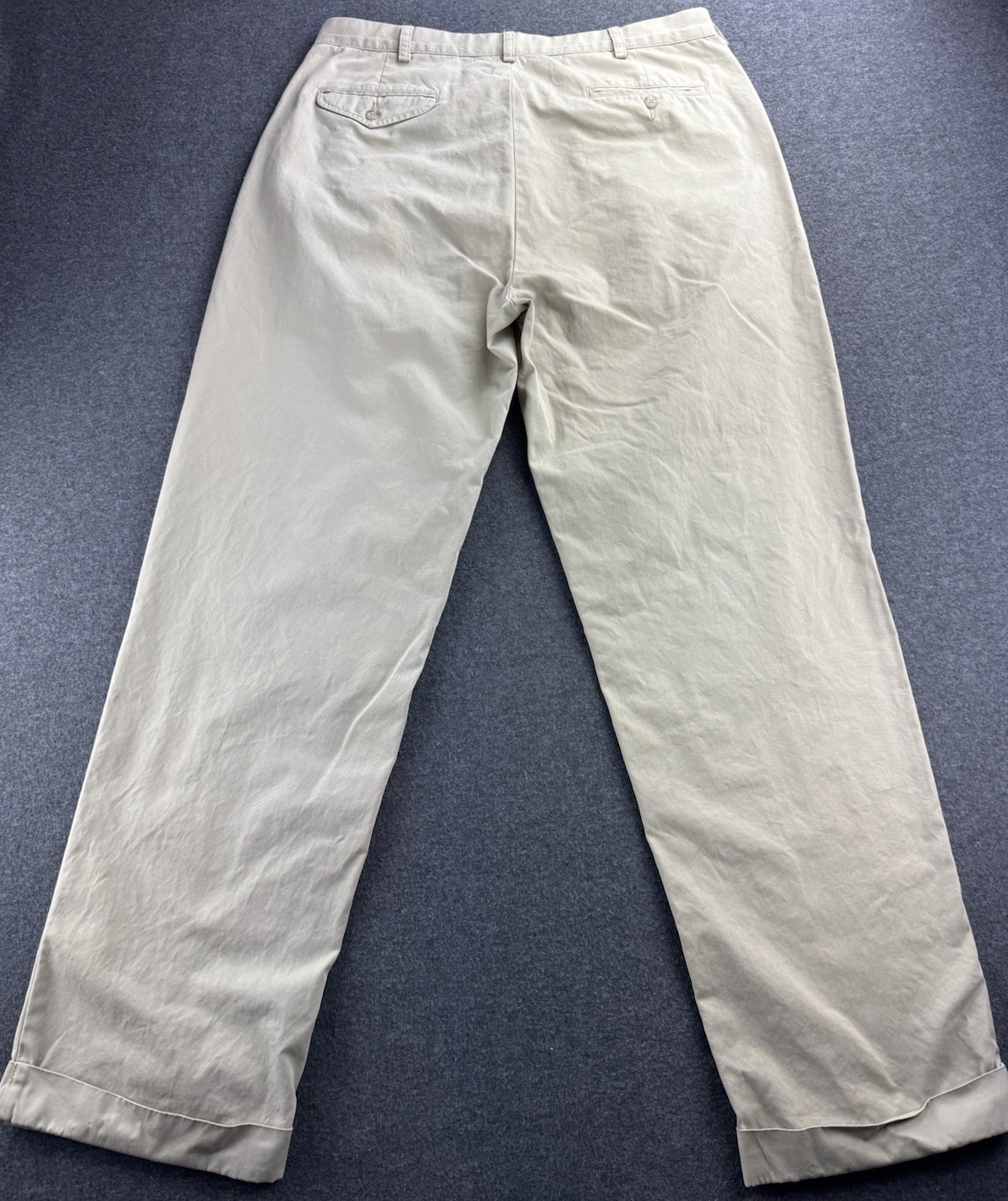 Polo Ralph Lauren Hammond Pants Mens Tag Sz 36X32 (34x32) Khaki Pleated Cuffed thumbnail 12