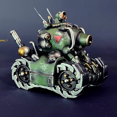 New H7.3cm Recolor Metal Slug Tank Model Fully Painted PVC Completed Figure Toys