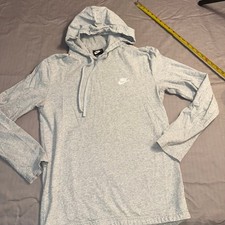 Nike Sportswear Mens Hoodie Grey Long Sleeve Cotton Jersey 807249-063 Size M