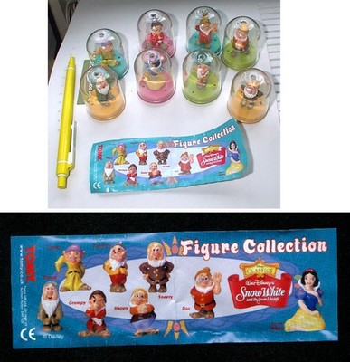 Komplettset 8 Minifiguren SCHNEEWITTCHEN und 7 Disney ZWERGE MIT KAPSEL Original TOMY