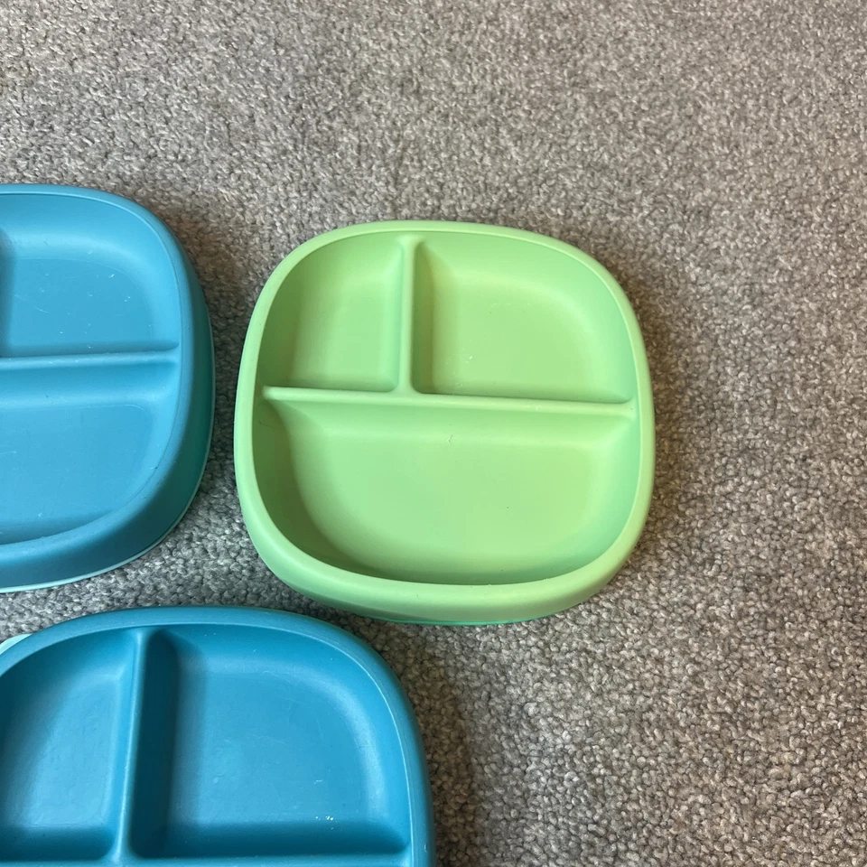 NUK Suction Plate Set 3-Pack Divided Silicone Plates Kids Baby Feeding BPA-Free - Image 3 of 4