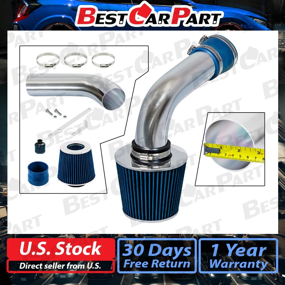 Kit de admisión de aire frío BCP BLUE 1992-1998 Jetta GLX Corrado SLC + filtro Foto 2 de 4