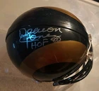 Deacon Jones HOF 80 Autographed Inscribed L.A. Rams Mini Helmet