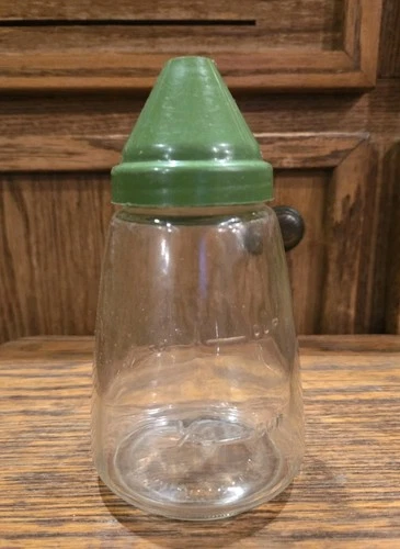 Vintage FEDERAL Housewares Avocado Green Sugar Shaker Dispenser 6" EUC
