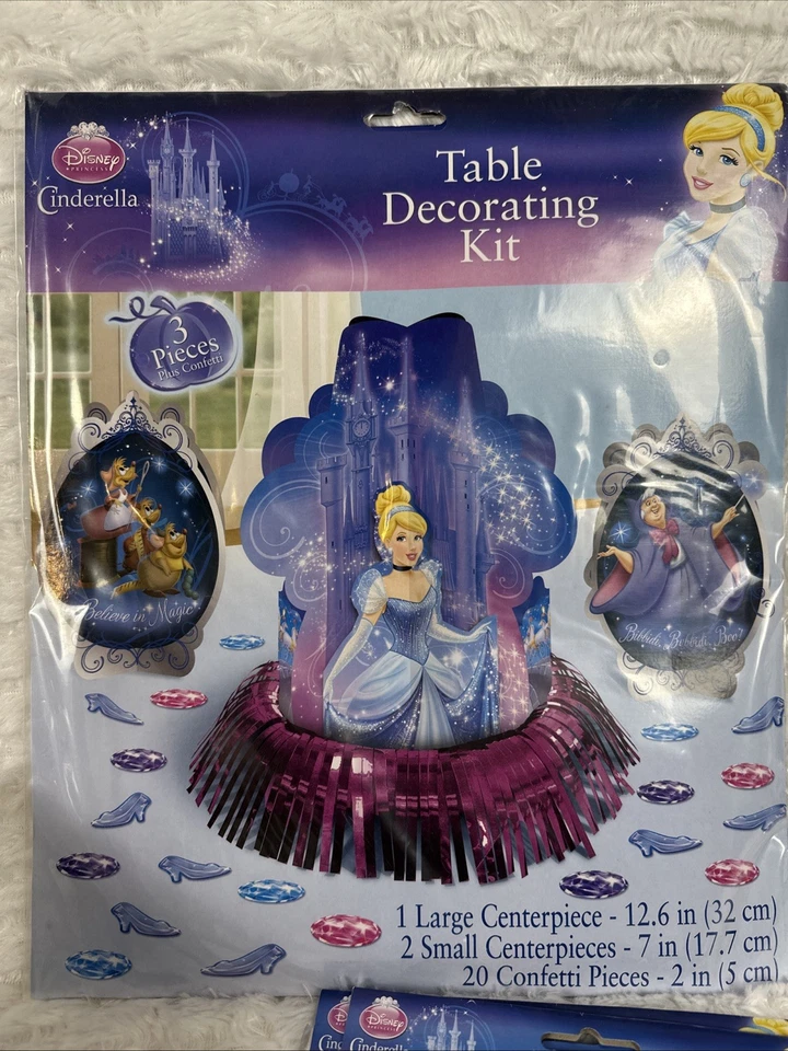 Kit completo de fiesta Cenicienta para 16 decoraciones para niños, bolsas de regalos, globos, Foto 3 de 4