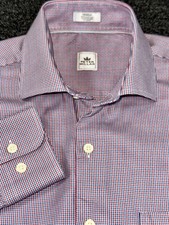 Peter Millar Men s Crown Long Sleeve Button Down Shirt Medium Blue Red