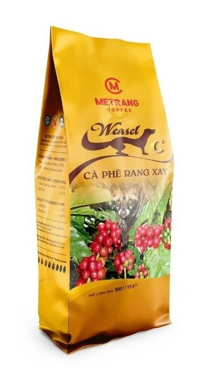 METRANG COFFEE WEASEL 500g コーヒー豆 Me Trang Vietnamese Weasel Ground Coffee & Coffee Bean Chon