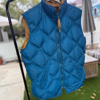 Vintage 90s Eddie Bauer  Blue and  Tan goose down vest