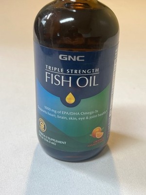 GNC Triple Strength Fish Oil 1000 mg EPA DHA Omega 3 8 FL OZ Liquid New