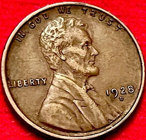 1928-D Lincoln Wheat Penny Very Fine Detail Choice Early Date Denver Mint JC508
