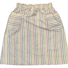 Vintage 70s 80s Rainbow Stripe ILGWU Skirt Elastic Waist Pockets Size 9