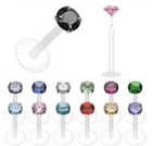 Bioflex - Lip / Monroe / Tragus - 2mm 3mm 4mm 5mm Crystal - 6mm 8mm 10mm Length