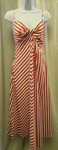 NWT MNG Mango Vestido Aveiro Spring Red & White Striped Dress Size US 8 - 第 1/8 張圖片
