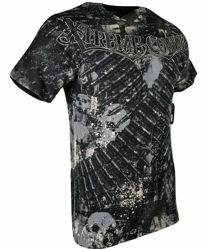 T-shirt Affliction Xtreme Couture "Repent" - Motif Biker Tattoo, 100% Coton, Tailles S à 5XL