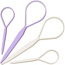 4Pcs Ponytail Hair Tool Set Loop Pull Through Braiding Kit for Women Girls Use