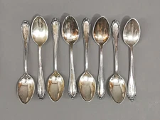 9130008 Eight Silver Coffee Spoons Bremer Silverware Factory 800 Silver