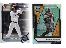 Kahlil Watson - 2022 1st Bowman (1) & Prizm Elite (1) - RC - Marlins