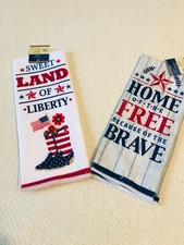 PATRIOTIC Home Collections 2 Sweet Land Liberty  Home Of Free Kitchen Towels.