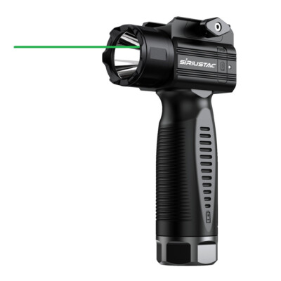SiRIUSTAC VGC 1600 Lumen LED Rechargeable Flashlight Green Laser Handheld Handle