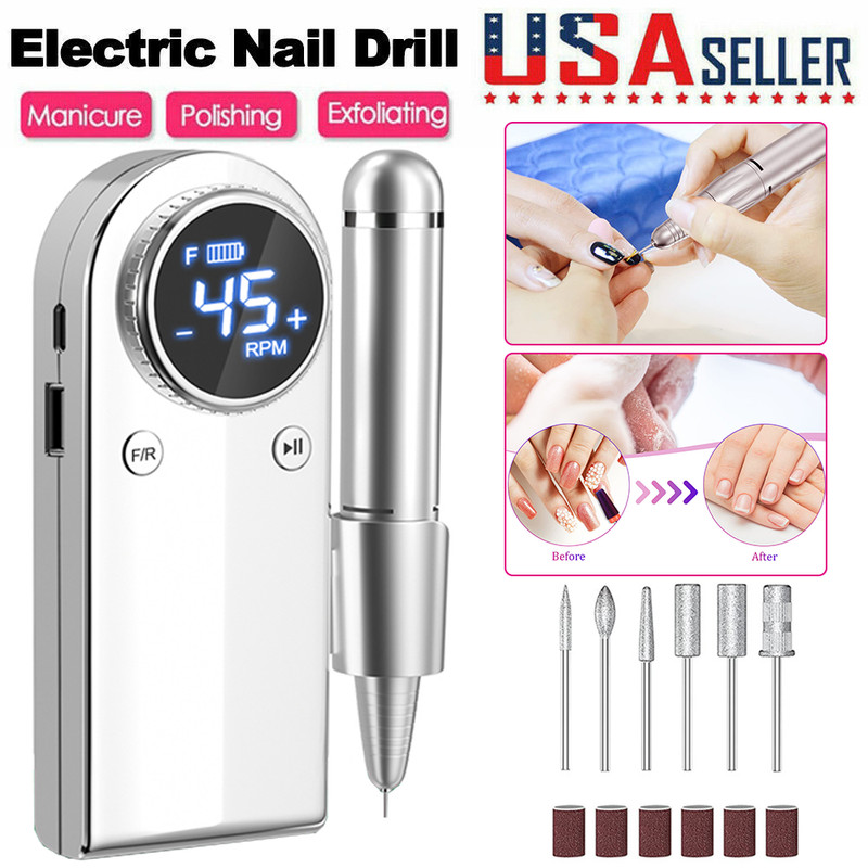 Pro 45000RPM Rechargeable Electric Nail Drill Machine Set For Manicure Pedicure