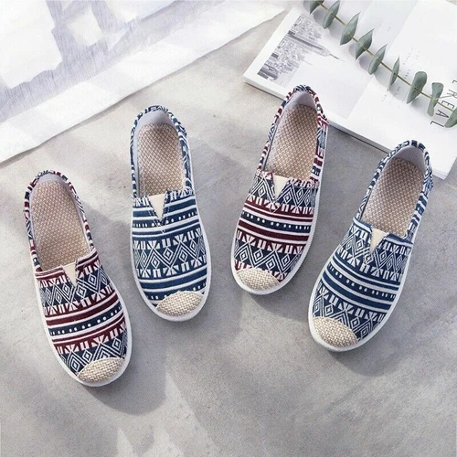 Zapatos de salón informales deslizantes de lona sin cordones estilo hilo dental para mujeres y damas - Imagen 3 de 18