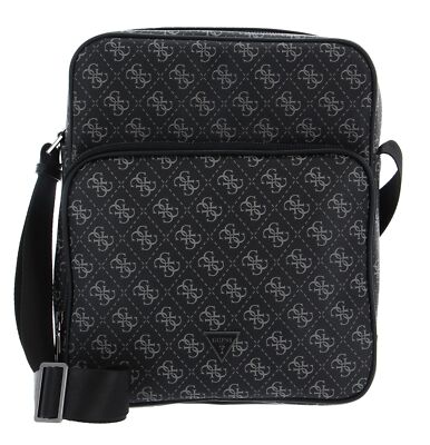 GUESS Vezzola Smart Top Zip Bag Umhängetasche Tasche Dark Black schwarz hellgrau