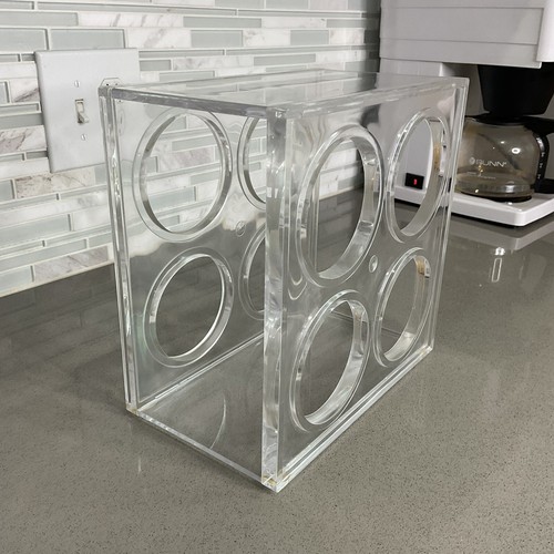 Portabottiglie per vino trasparente acrilico lucite 4 pezzi portaoggetti 6x10x10" - Foto 3 di 5