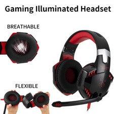 LED Gaming Headphone + Mic Stereo Headset for Xbox one X S PS4 PC Laptop Red