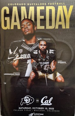 2022 COLORADO BUFFALOES VS. CAL GAMEDAY PROGRAM 10/15/22 CHAMPIONS