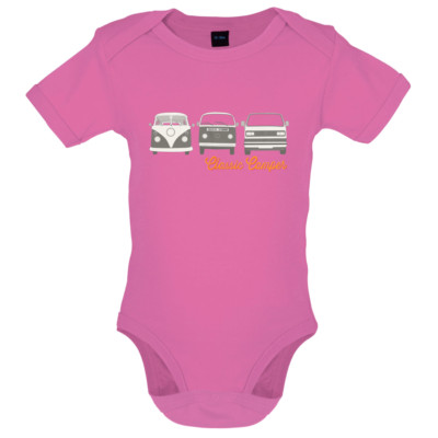 Klassischer Transporter Kurzarm Babybody/Strampler Auto Bus Kleinbus Kastenwagen