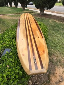 BEAUTIFUL 9'2" CUSTOM RECLAIMED WOOD SURFBOARD BY VENTANA SURF CO.  SANTA CRUZ