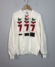 Vintage Homemade Casino Slot Machine Sweatshirt Crewneck Pullover Grandma Large