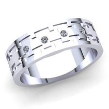 Genuine 1.5ct Round Cut Diamond Mens 4 Stone Anniversary Wedding Band 10K Gold