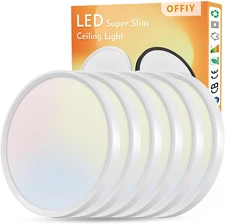 6PK 12 Inch LED Flush Mount Ceiling Light, 24W, 2520LM, 3000K/4000K/6000K CCT Se