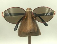 Vintage Genny 564 5116 Red Gold Metal Oversized Oval Sunglasses FRAMES ONLY