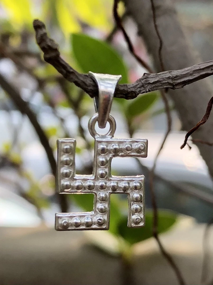 Swastik pendant silver online