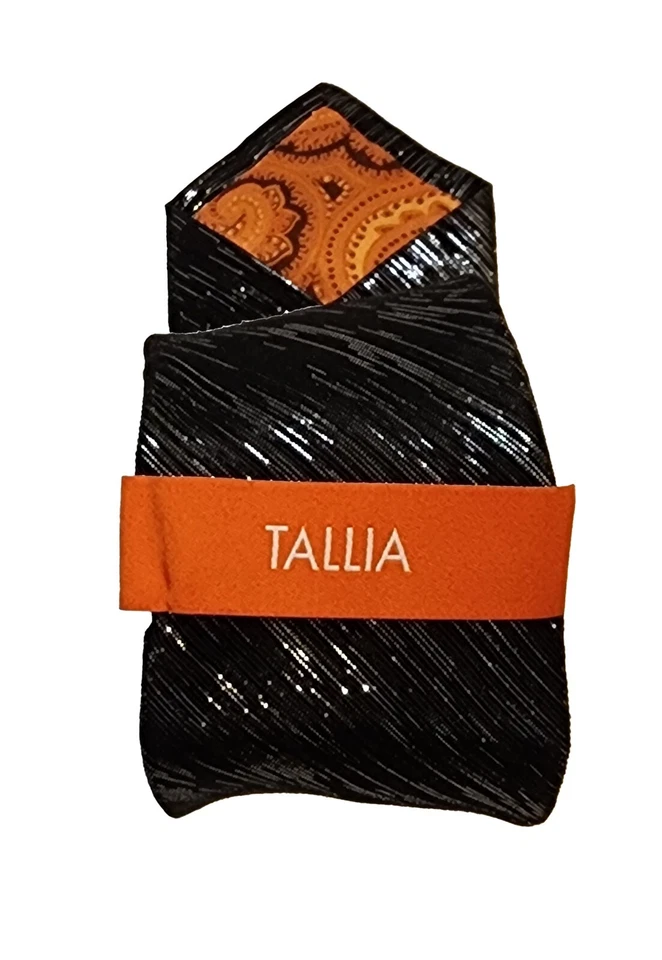 Винтажный роскошный галстук TALLIA с высокой металлической нитью (новый с бирками) - Изображение 3 из 4