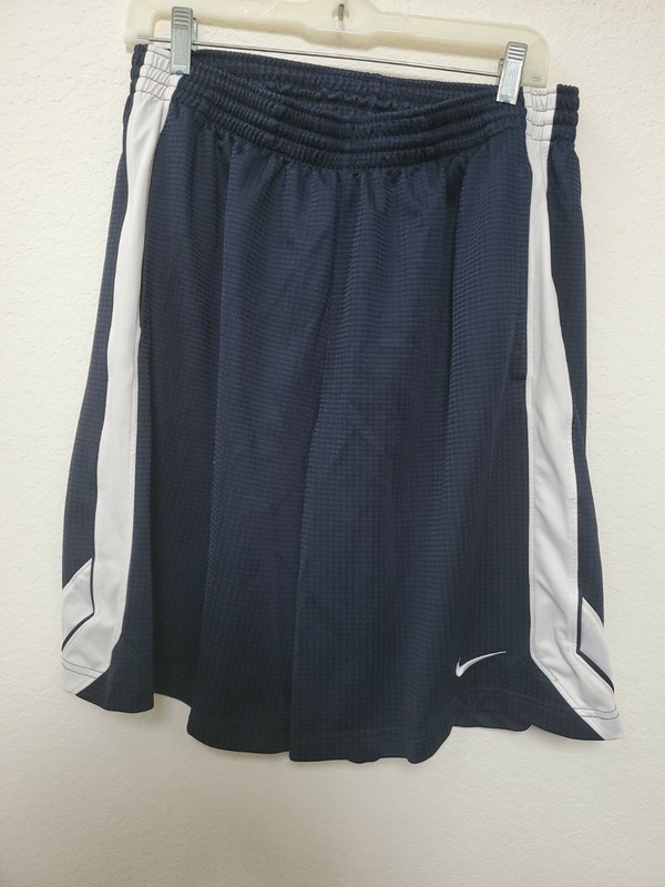 Nike Activewear Shorts Mens Size L Pre-owned Navy Blue/White  Pre-owned 