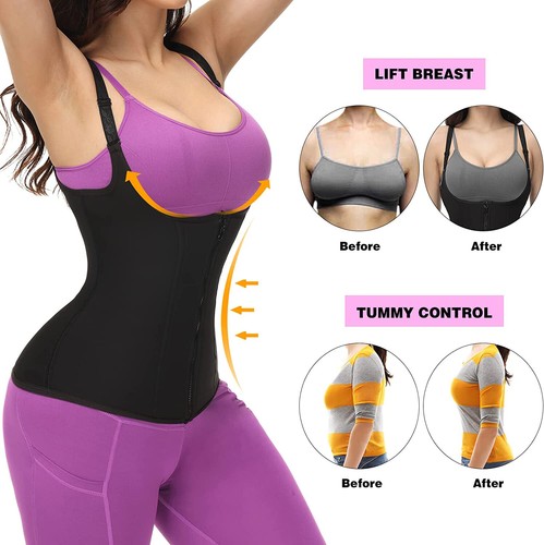 Mujeres Entrenador de Cintura Chaleco Cremallera Formador de Cuerpo Corsé Faja Adelgazante Cinturón Prenda para el torso Tanque - Imagen 5 de 20