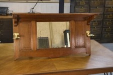 Porte manteau en chêne massif et 2 patères en laiton Art déco 1930's