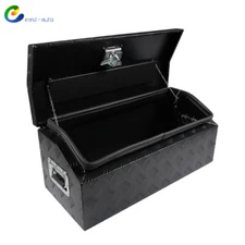 Black Aluminum Tool Box 30"x 13"x 13" for Flatbed Trailer Heavy Duty Truck Bed