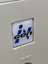 INGEN Jurassic Park WHITE 486 Computer Case Badge DOMED Sticker Retro PC 1x1