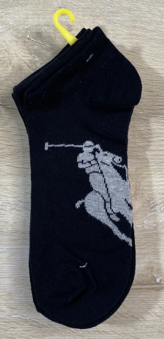 Polo Ralph Lauren Confezione da 3 Calze da Giocatore Pony Atletico Basso Profilo Calze Giocatore Grandi Pony Nere