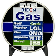 Thin Blue Line Funny inflation Sleepy Joe Bare Shelf Biden Gas parody Challenge
