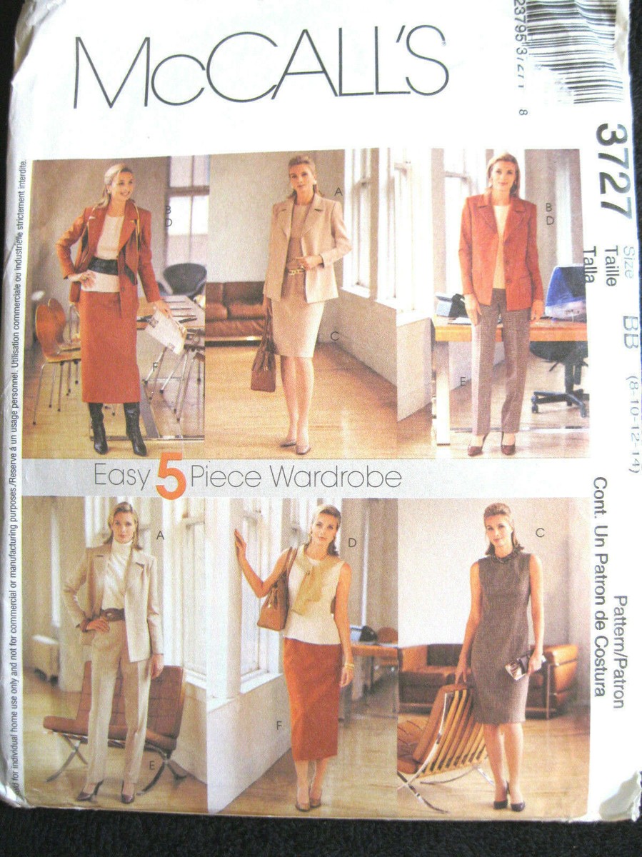 McCall 3727 WARDROBE 8-14 bust 31.5-36 fabric sewing pattern