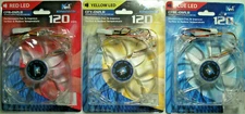 3 New Kingwin 120mm Advance Series Clear LED Case Fans (choose Red Yellow Blue)