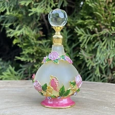 Rose Floral Vintage-Style Perfume Bottle 25mL Butterfly PInk