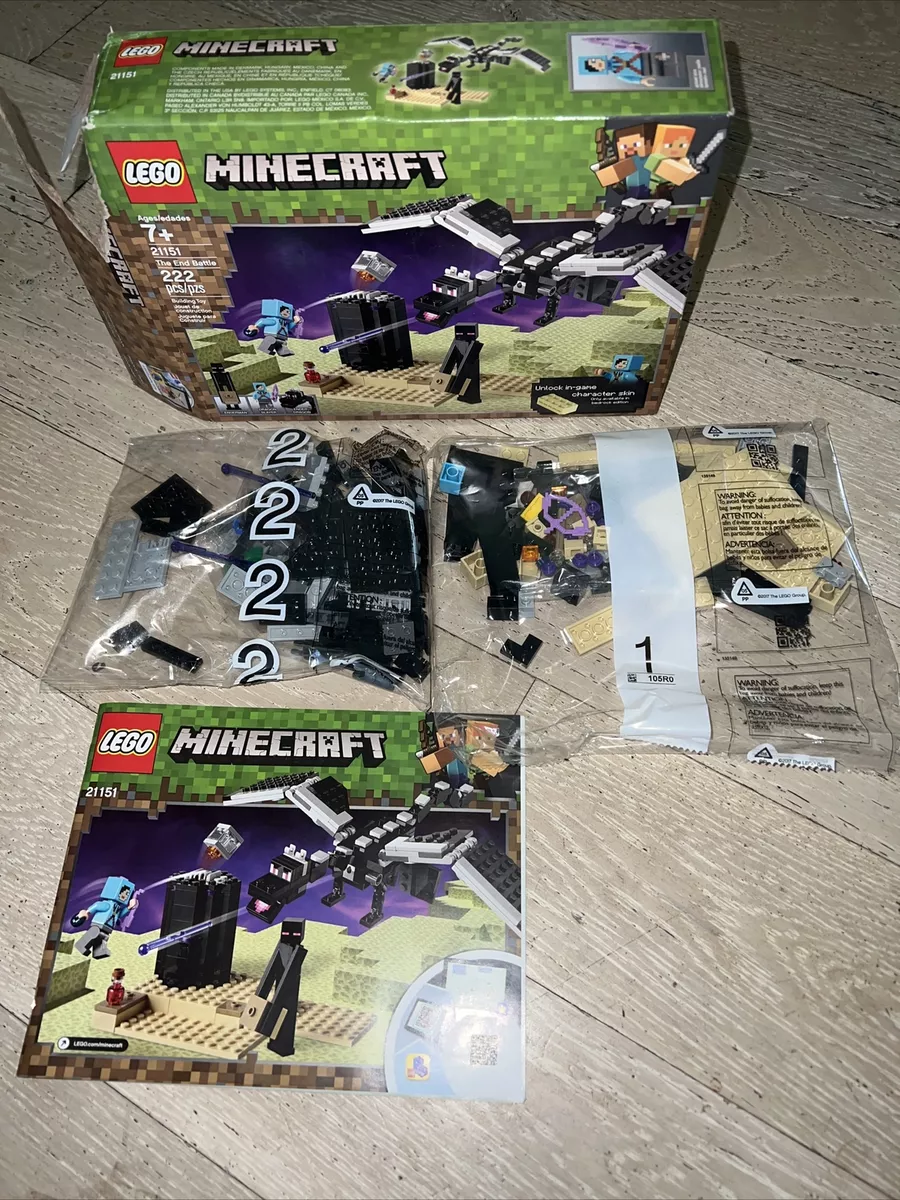 LEGO Minecraft The End Battle 21151 Ender Dragon Building Kit includes  Dragon (a