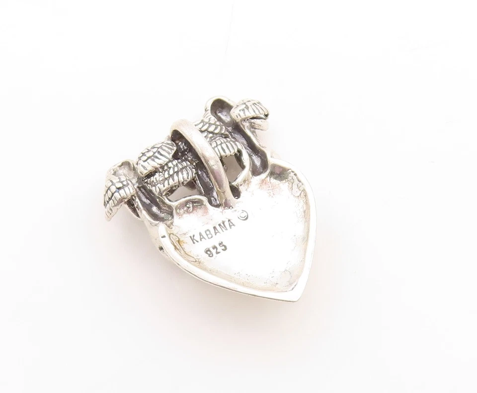 Pingente vintage de prata esterlina 925 KABANA 3 macacos de coração de Gandhi PT23784 - Imagem 4 de 4