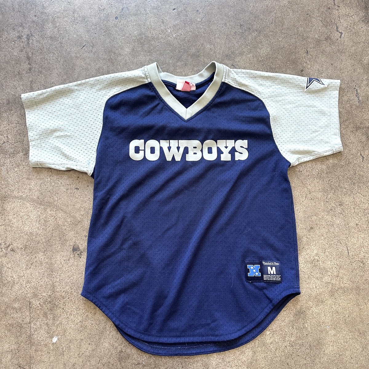 Dallas Cowboys Jersey Men's Medium Mitchell & Ness Throwback Blue